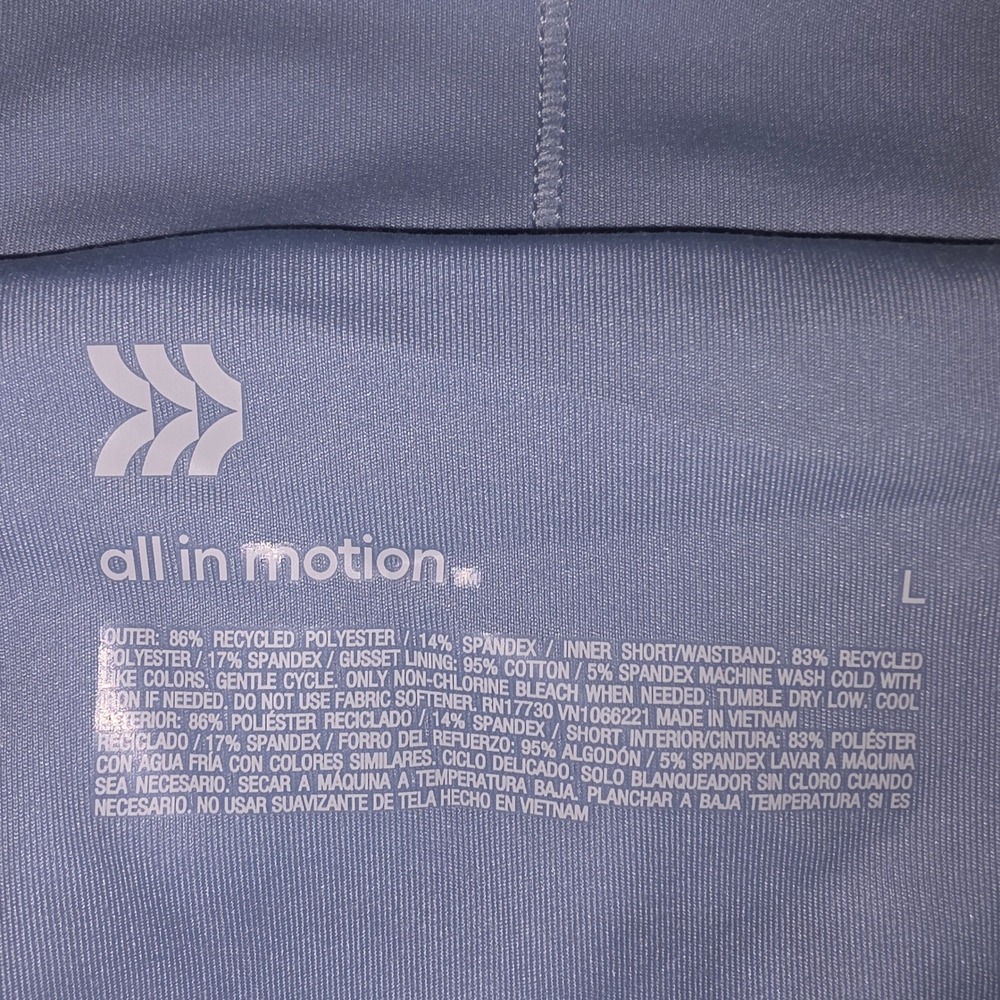 All in Motion Womens Active Light Run Shorts Light Blue High Rise Size L 3in - Picture 3 of 6